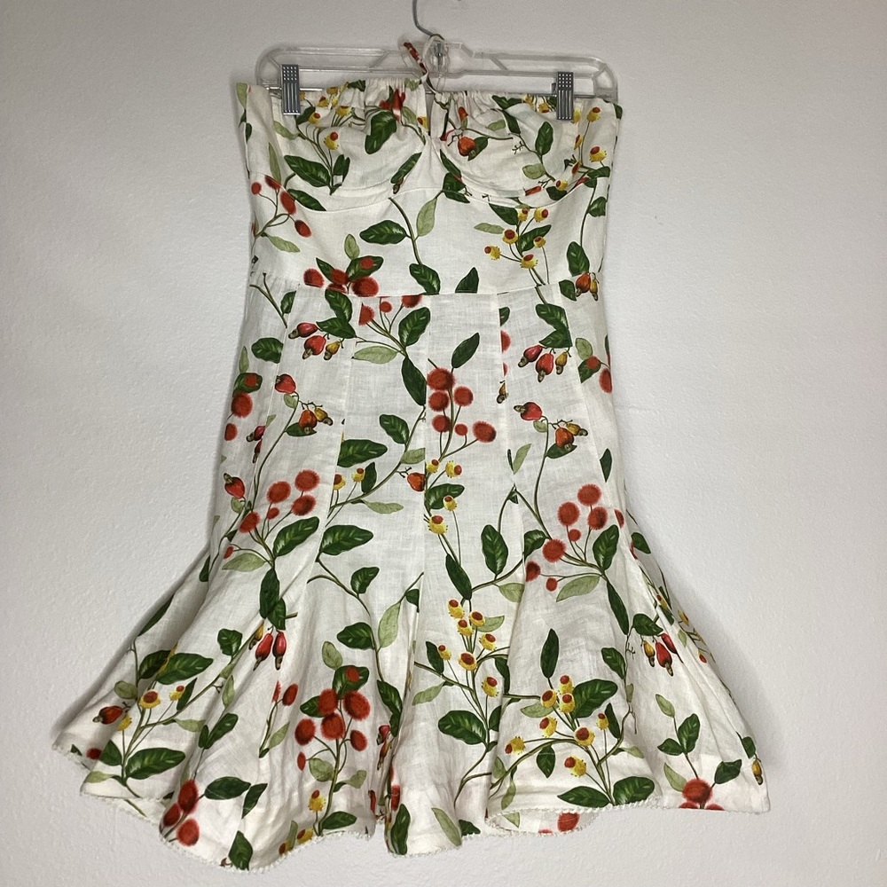 Agua Bendita Anturio Linen Dress Halter Top Mini Med - Picture 3 of 10